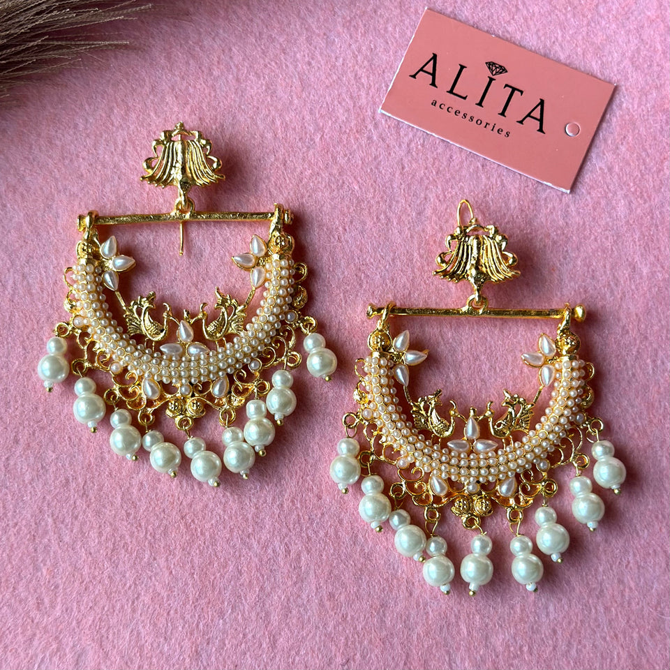 Peacock Earrings (Golden)