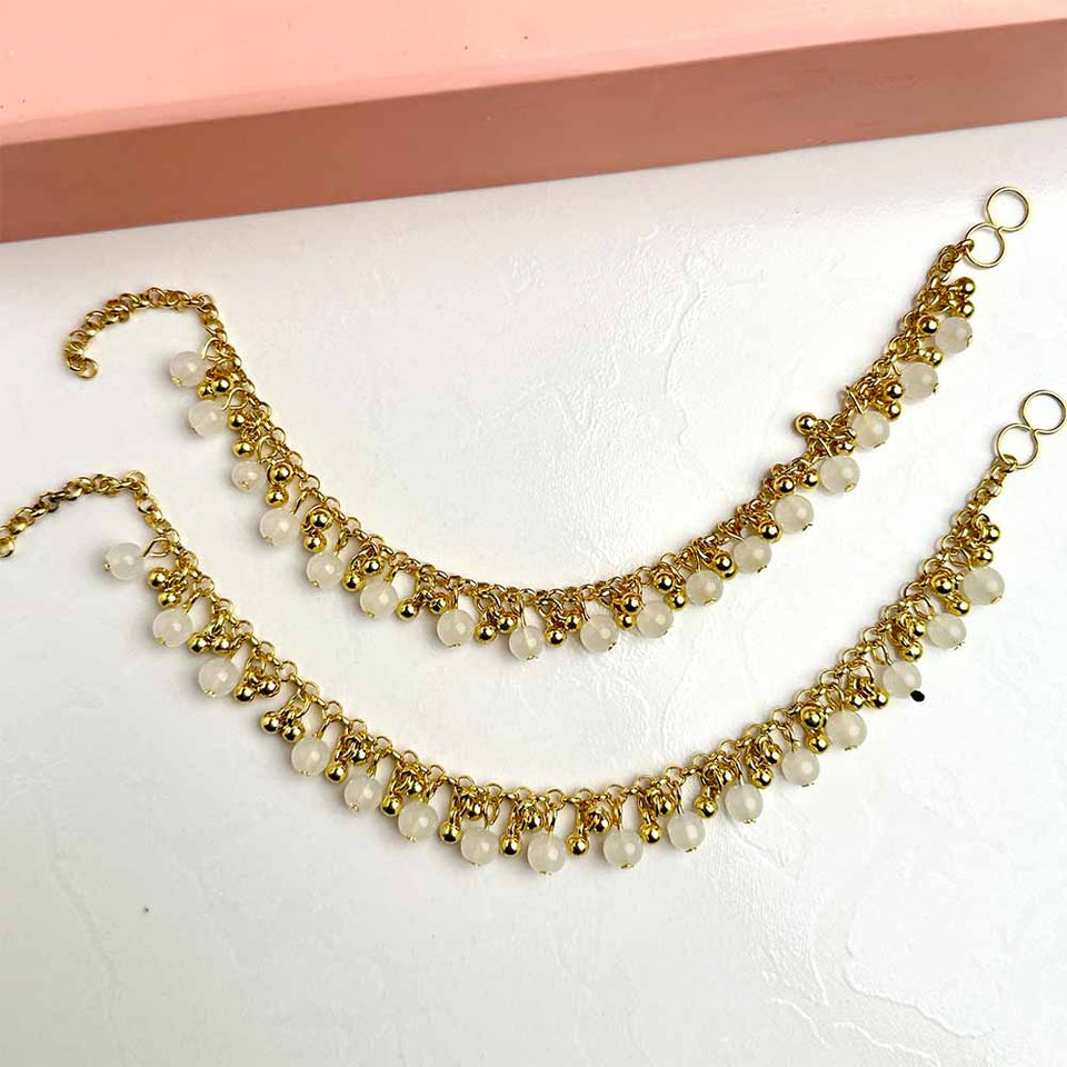 Golden Pearl Anklets