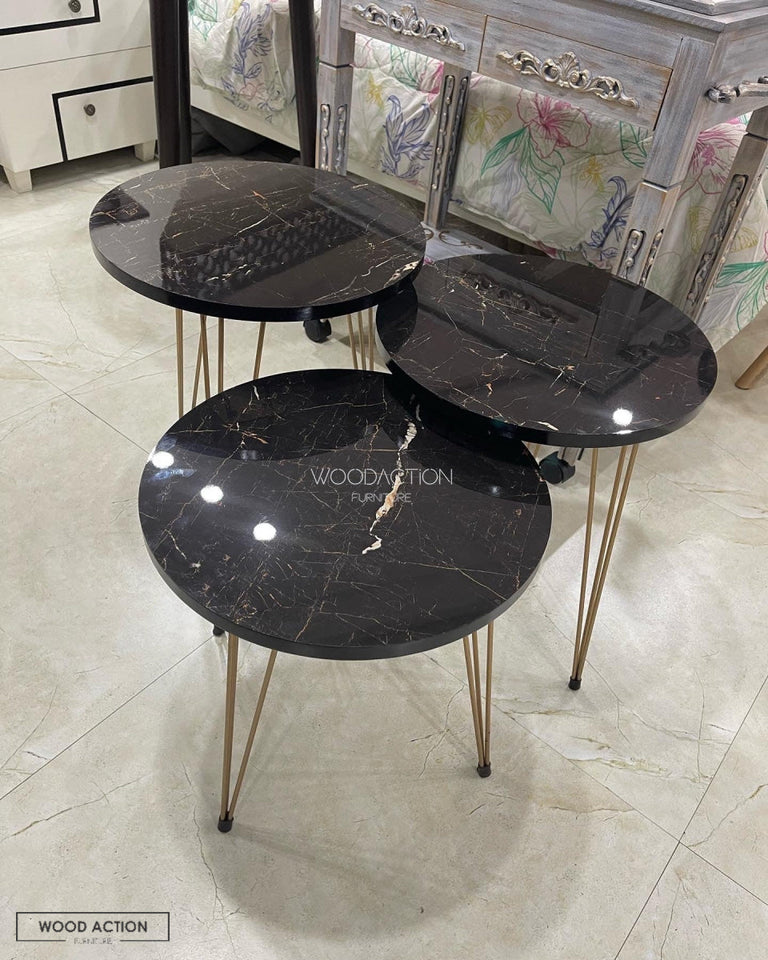 Black Gold nesting table set of 3