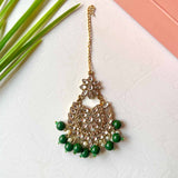 Sameera Earrings/Teeka Set (Green)